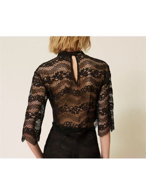 MACRAME' LACE BLOUSE TWIN SET | 261TP290000006 NERO